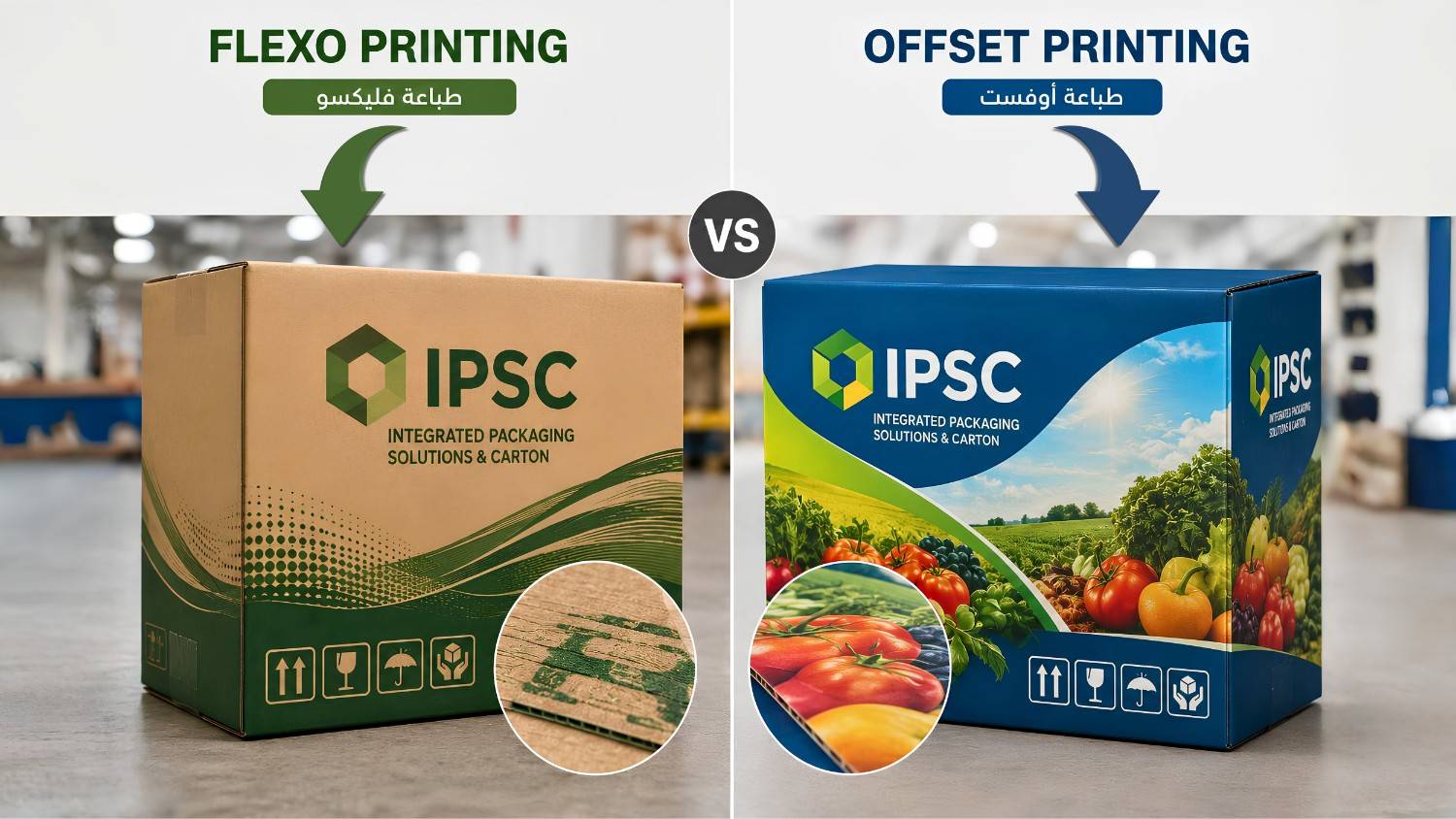 الفرق بين الطباعة الفليكسو (Flexo Printing)  و الطباعة الاوفست (Offset Printing) في طباعة الكراتين